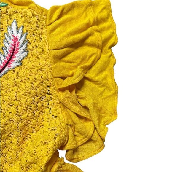 FREE PEOPLE Embroidered FIESTA NUEVA Tunic Top Yellow Size XS - Picture 8 of 10
